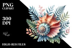 Sea Schell Watercolor Sublimation Clipart Product Image 3