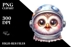 Cute Baby Owl with Singer Look PNG Product Image 2