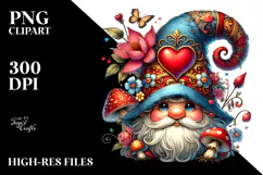 Detailed Gnome with Heart Sign PNG Product Image 2