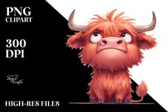 highland cow portrait, Transparent PNG Product Image 3