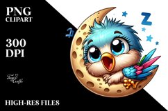 Enthusiastic Wren Napping on Moon Product Image 1