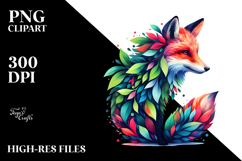 Abstract Vibrant Watercolor Fox, 20 oz Tumbler Product Image 2