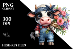 Funny Cow Bouquet Clipart Product Image 2
