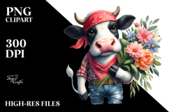Funny Cow Bouquet Clipart Product Image 2
