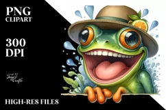 Watercolor Frog with Big Eyes Clipart Product Image 3