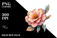 Golden Wooden Camellia, Pastel PNG Product Image 2