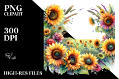 Vibrant Drawing of Moon and Stars with Flowers PNG Product Image 2