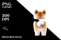 a Cute Akita with Christmass Decorations PNG Product Image 3