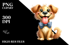 Whimsical Dog with Bow Tie PNG Product Image 2