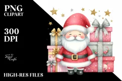 Cute Whimsical Santa Presents PNG Product Image 1