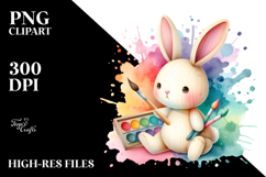 Colorful Pastel Bunny Made of Wood Title Product Image 2