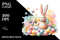 Colorful Pastel Bunny Made of Wood Title Product Image 2