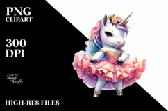 Baby Unicorn in Tango Dancer Costume PNG Product Image 1