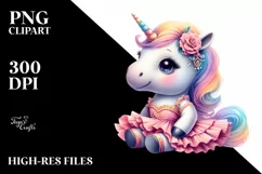 Baby Unicorn in Tango Dancer Costume PNG Product Image 1