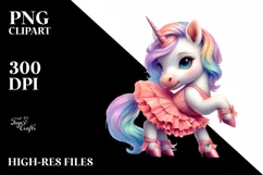 Baby Unicorn in Tango Dancer Costume PNG Product Image 1