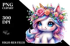 Cute Baby Unicorn Playing PNG Product Image 2