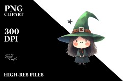 Witch Illustration, Watercolor PNG Product Image 2
