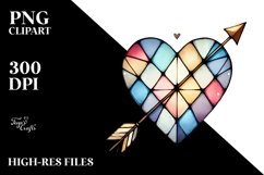 Simple Watercolor Stained Heart PNG Product Image 2