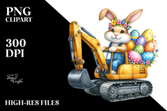 Excavator with Easter Eggs, PNG Product Image 2