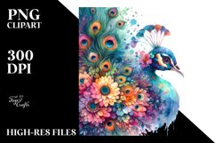 Vibrant Peacock Flowers | Clipart Product Image 3