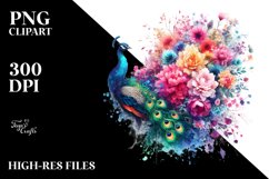 Vibrant Peacock Flowers | Clipart Product Image 1