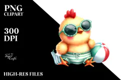 Cute Baby Chicken in Beachwear Product Image 2