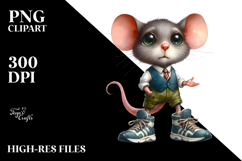 Expressive Mouse in Sports Shoes | Sublimation | Clipart Product Image 2