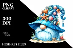 Vibrant Beach Gnome Made of Sea Creatures Product Image 1