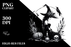 Simple Gothic Dancing Witch PNG Product Image 2