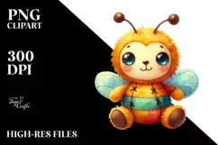 Vibrant Colorful Brownish Sewed Baby Bee | Clipart Product Image 3