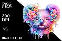 Floral 3D Koala Sublimation Clipart Product Image 3