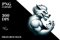 Funny Very Simple Werewolf Digital Painting PNG Product Image 2