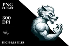 Funny Very Simple Werewolf Digital Painting PNG Product Image 2