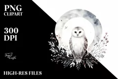 Simple Watercolor Owl, Transparent PNG Product Image 1