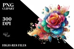 Watercolor Luxury Flower Splash Clipart Product Image 3