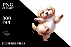Extremely Expressive Baby Golden Retriever PNG Product Image 1