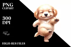 Extremely Expressive Baby Golden Retriever PNG Product Image 3