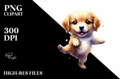 Extremely Expressive Baby Golden Retriever PNG Product Image 3