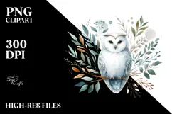 Simple Watercolor Owl, Transparent PNG Product Image 2