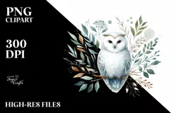 Simple Watercolor Owl, Transparent PNG Product Image 1