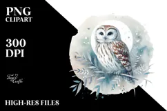 Simple Watercolor Owl, Transparent PNG Product Image 2