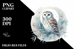 Simple Watercolor Owl, Transparent PNG Product Image 3
