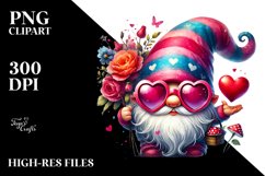 Valentines Gnome Sunglasses PNG Product Image 2