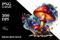 mushroom watercolor splash PNG Product Image 3