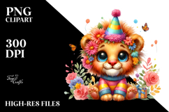 Colorful Baby Lion PNG Product Image 2