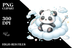 Cute Baby Panda Sleeping on Cloud | Sublimation | Clipart Product Image 2