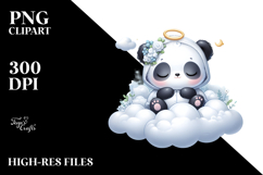 Cute Baby Panda Sleeping on Cloud | Sublimation | Clipart Product Image 2