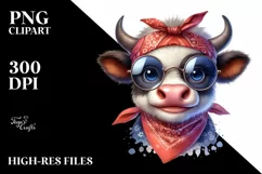 Shy Ox with Bandana Clipart Product Image 1