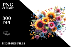 Colorful Sunflower Abstract | Clipart Product Image 2