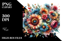 Colorful Sunflower Abstract | Clipart Product Image 2